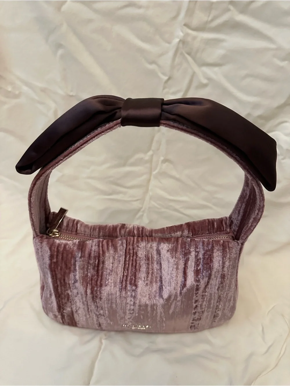 kate spade mauve pink velvet shoulder bag